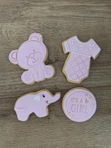 Baby shower cookies girl pink
