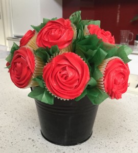 Red cupcake bouquet